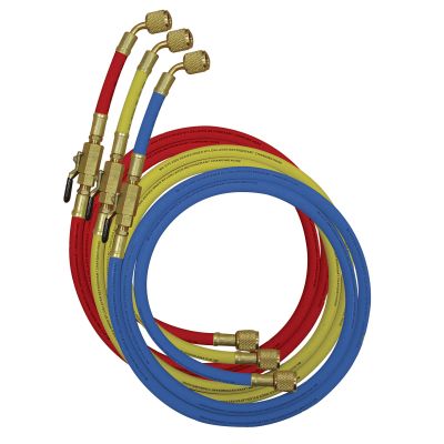 1.5m Charge Hose Red w/manual shut off  .